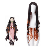 Nezuko Black Long Wig Cosplay Accessories Carnival Props